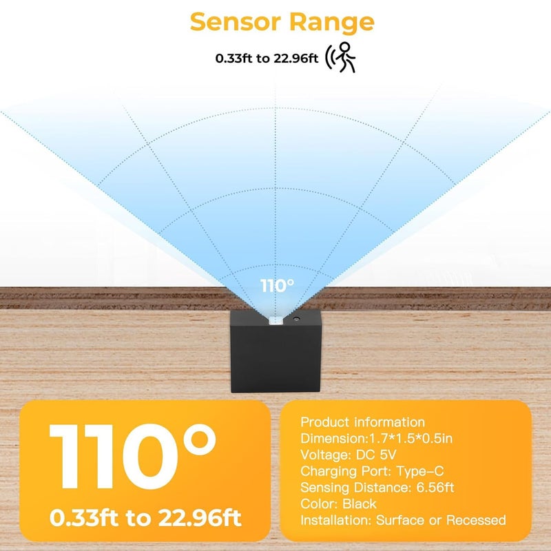VST Motion Sensor Light Switch, Wireless IR Sensor Switch, LED Light Automatic Switch for Closet Light Under Cabinets Counters Wardrobes with JST Male and Female - Image 3